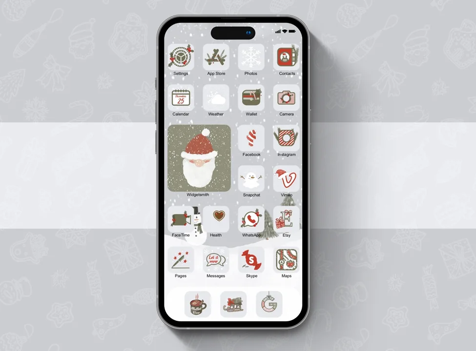 Christmas iOS App Icons with Winter Styles