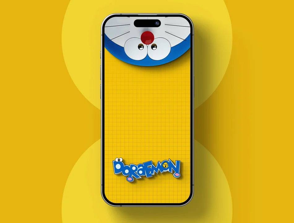 Doraemon Dynamic Island iPhone Wallpaper by TechRushi.com