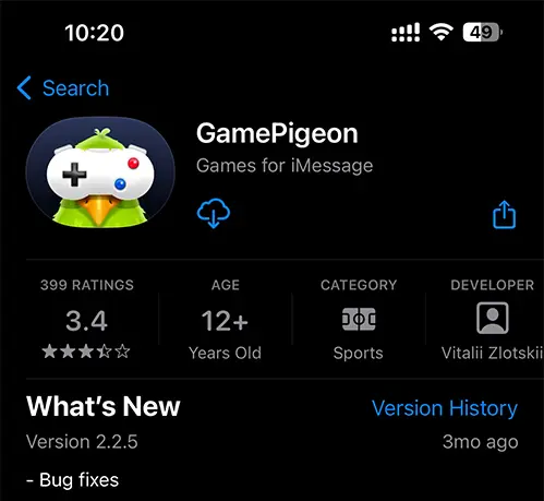 Download GamePigeon App from App Store