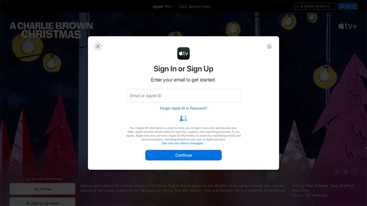Sign Up for Apple TV