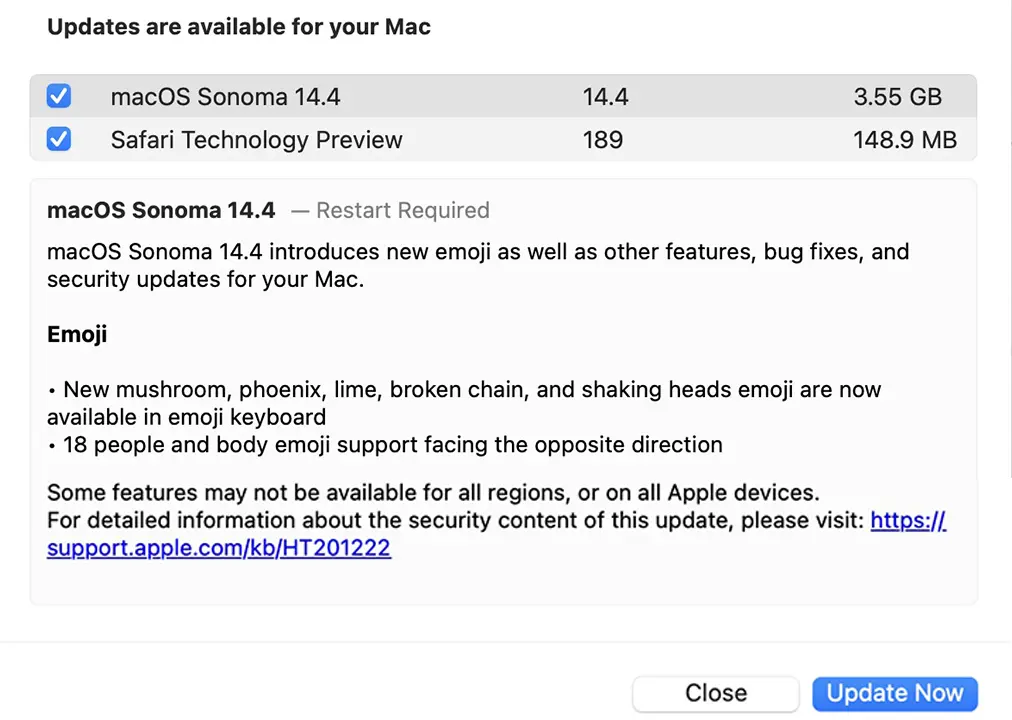 macOS Sonoma 14.4 Update