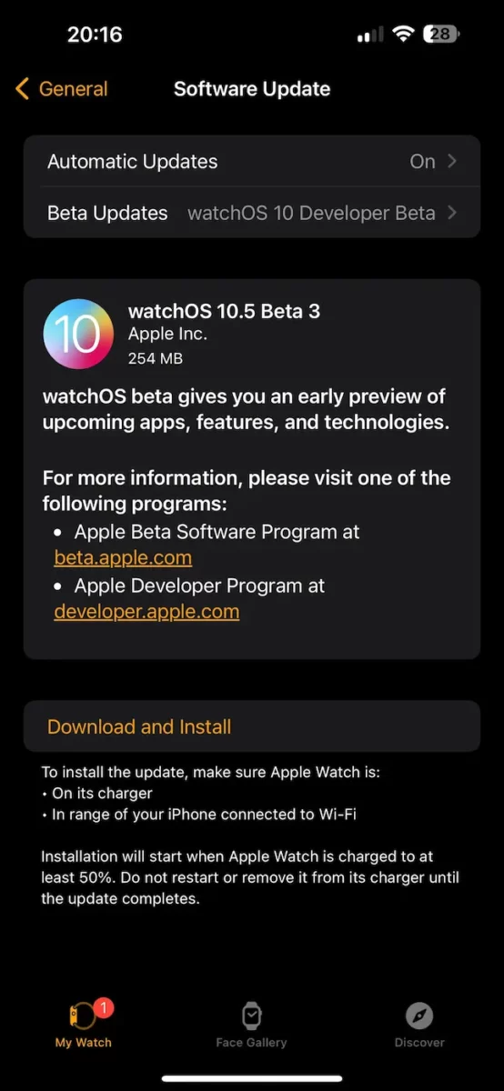 watchos 10.5 beta 3