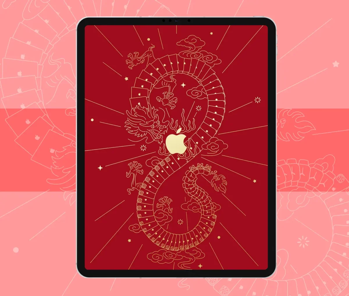 Apple Year Of The Dragon Red Wallpaper for iPad