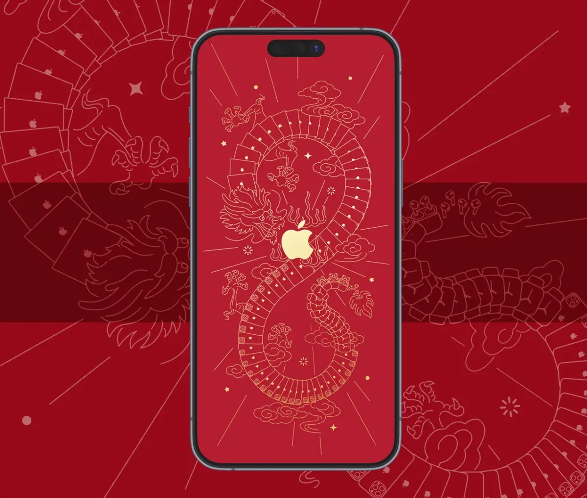 Apple Year Of The Dragon Red Wallpaper for iPhone