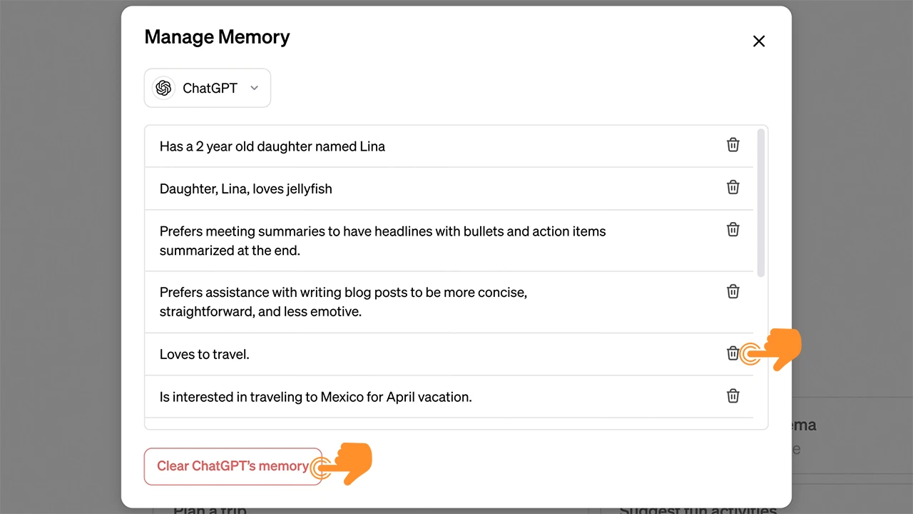 Delete Memory in ChatGPT