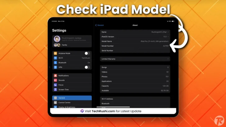 Find iPad Model Number