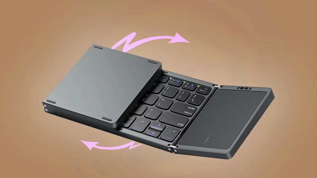OMOTON Foldable Bluetooth Keyboard with Trackpad for iPad