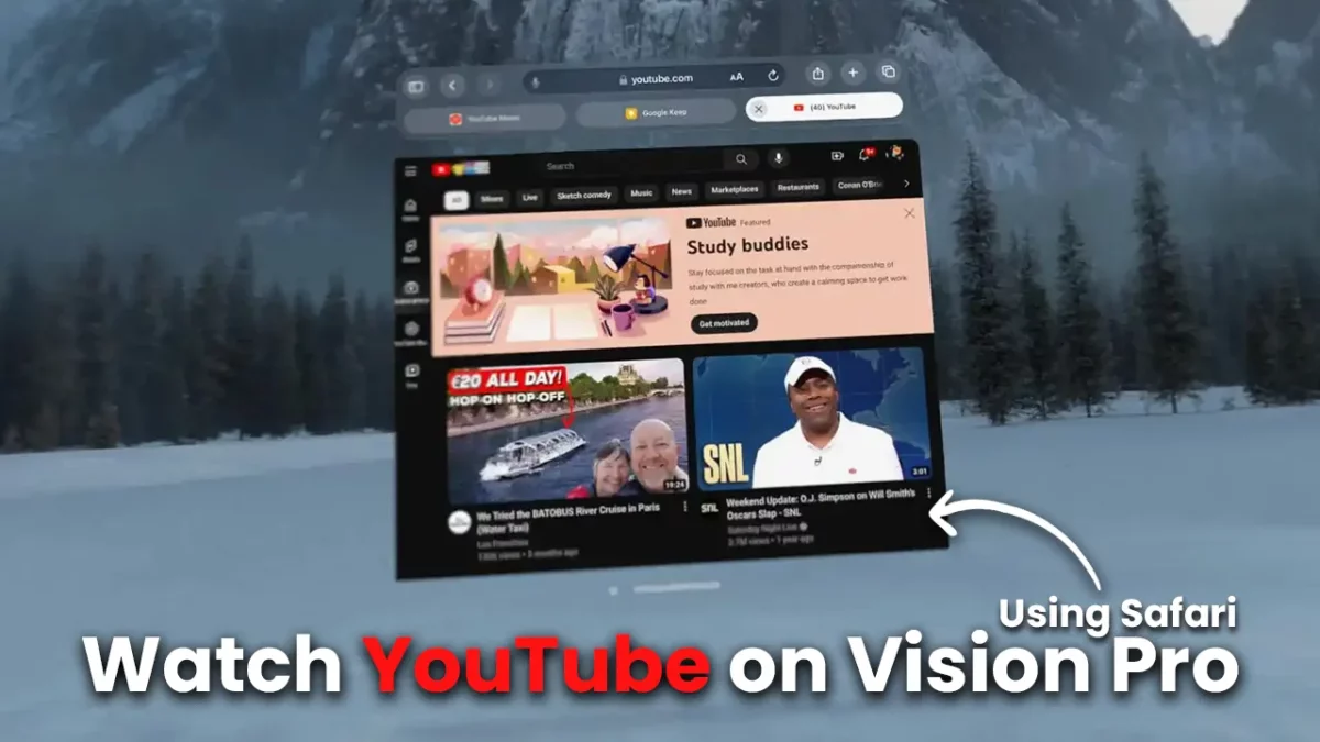 Watch YouTube on Apple Vision Pro using Safari