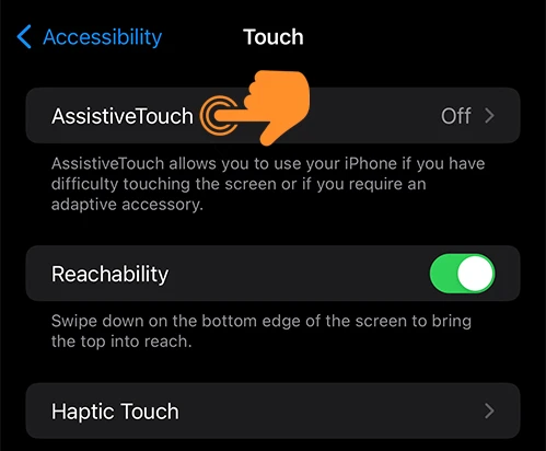 AssistiveTouch in iPhone Touch settings